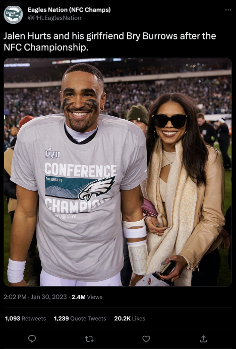 Jalen Hurts’ girlfriend Bry Burrows