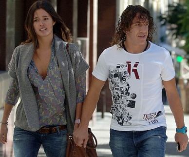 Carles Puyol’s girlfriend Giselle Lacouture and ex-girlfriend Malena Costa