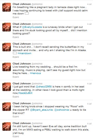 Chad Ochocinco Live Tweets Wedding 1/4