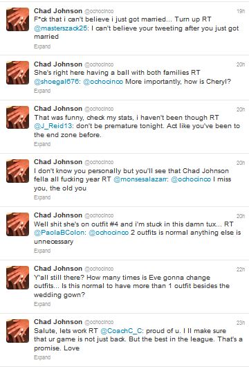 Chad Ochocinco Live Tweets Wedding 3/4