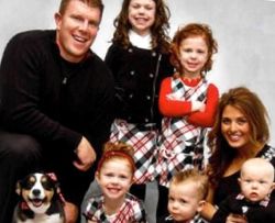 Matt Birk with his wife and family
