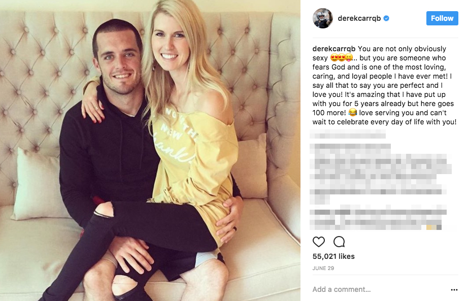 Derek Carr’s wife Heather Carr