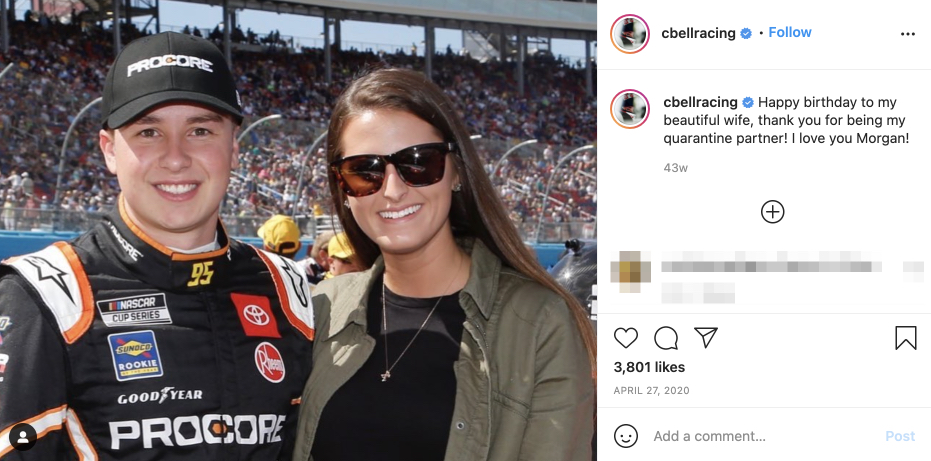 Christopher Bell’s wife Morgan Bell
